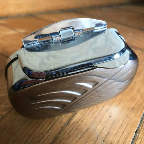 Metal car ashtray used with magnets, retro vintage style
