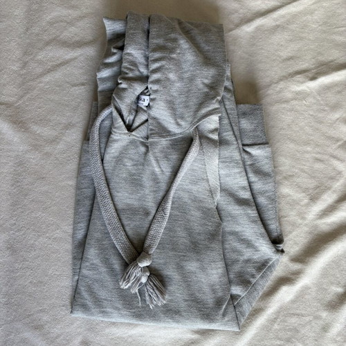 Bershka grey long-sleeve top with cutouts and adjustable hood