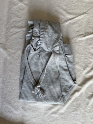 Bershka grey long-sleeve top with cutouts and adjustable hood