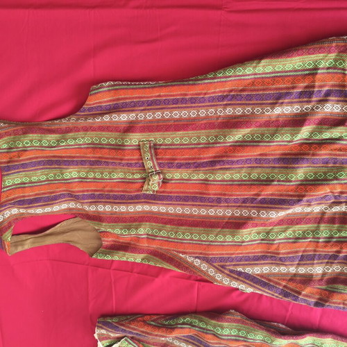 Vintage 70's Boho Ethnic Set Vest and Trousers used, colorful