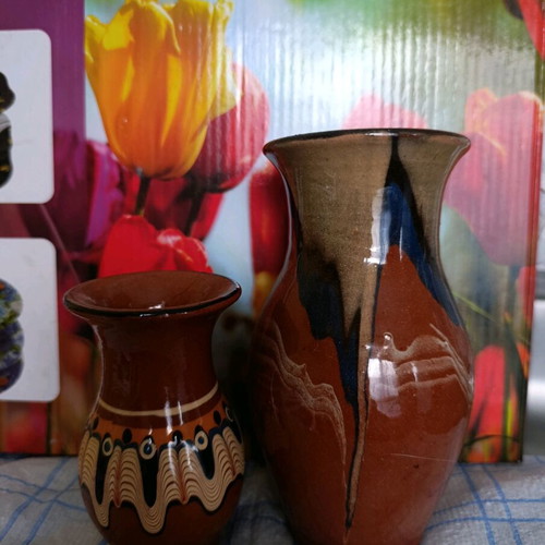 Small clay vases like new, set of 4