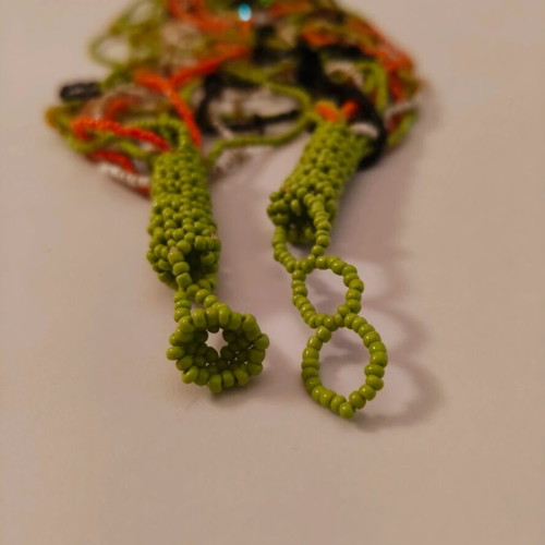 Boho handmade necklace like new with multistrand beads