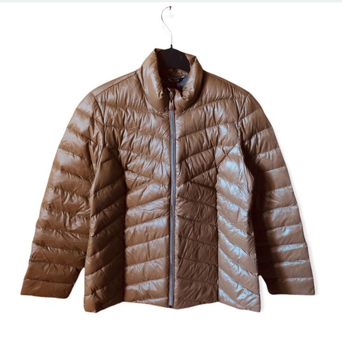 Brandtex down jacket new, women's brown, L-M