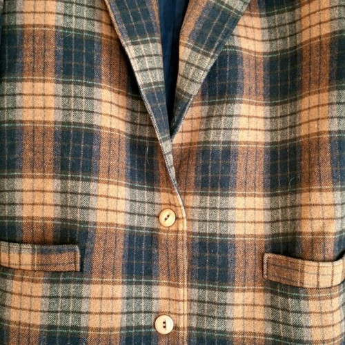 Vintage wool plaid oversized blazer like new, multicolor
