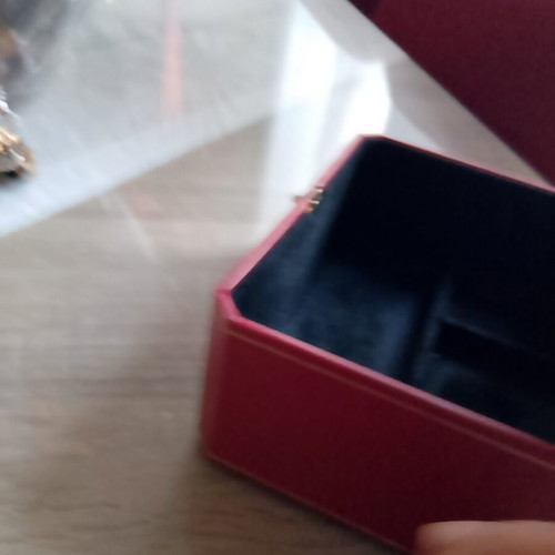 Authentic Cartier Crocodile box like new, red with gold details