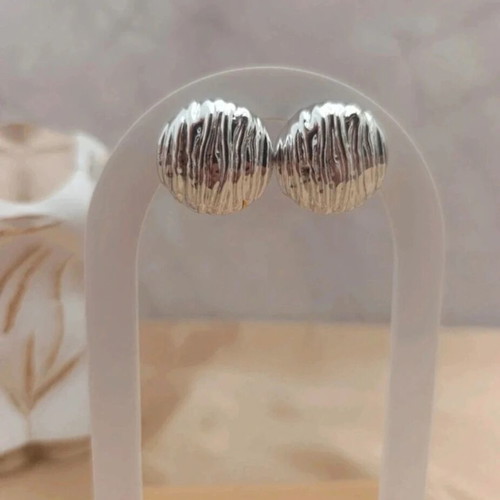 Round Silver Earrings New