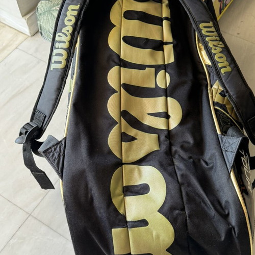 Wilson K Pro Tour Super Six Tennis Bag like new, black and gold