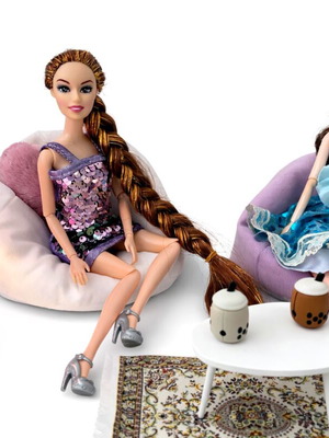 Mini pouf bean bag for dolls new, various colors