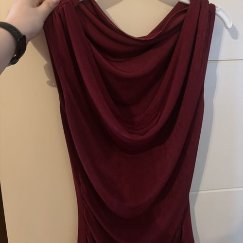 Red satin blouse new, size S