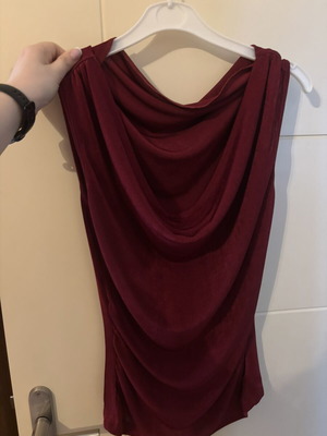 Red satin blouse new, size S