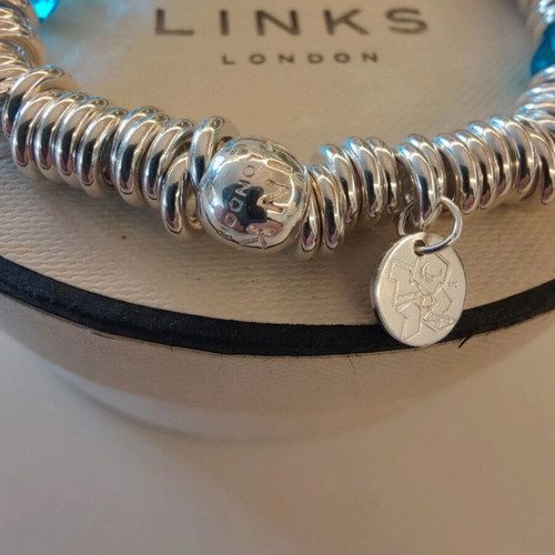 Links of London Sweetie Bracelet with Blue Crystals, Sterling Silver