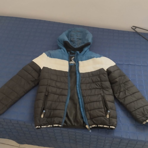 Children's hooded jacket for boys 4-6 years, black white blue