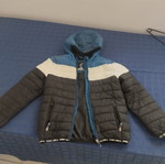 Children's hooded jacket for boys 4-6 years, black white blue