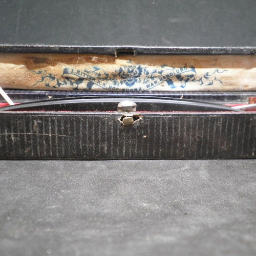 Antique straight razor (folding) French 266 'ACIER SUPERIEUR' used with travel case