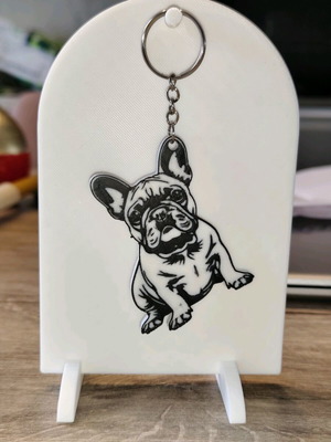 MyPet double-sided French Bulldog keychain new