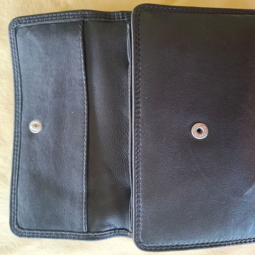 Bodenschatz leather wallet, black, genuine soft leather