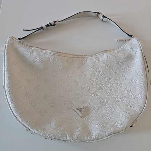 Guess shoulder bag half-moon shape like new, white