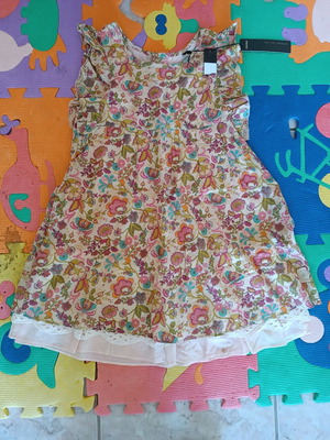 IKKS no 8 φόρεμα καινούργιο μπεζ με λουλούδια για κορίτσια