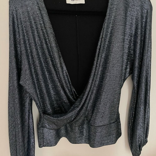 Metallic top BSB like new, blue and silver, size M