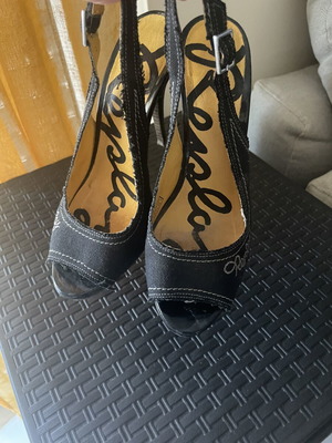 Peep toe πέδιλα Replay μεταχειρισμένα νούμερο 36 με λουράκι μαύρα