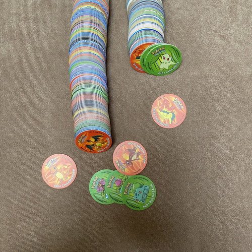 Pokemon Tazos complete collection used, 260 pieces Kanto and Johto