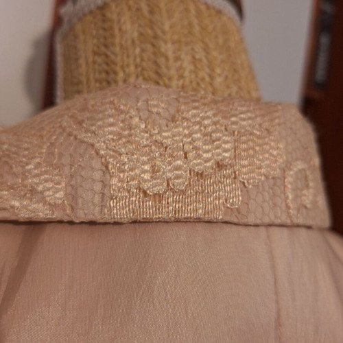 Lucifair jacket with lace collar and buttons, salmon color
