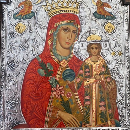 Collectible triptych icon Rhodon the Amaranth new, Archangel Gabriel & Archangel Michael