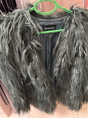 Fur jacket women's like new, deep green