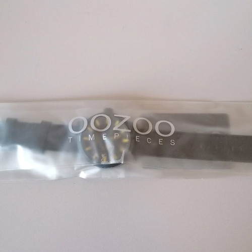 Oozoo watch used, black with leather strap