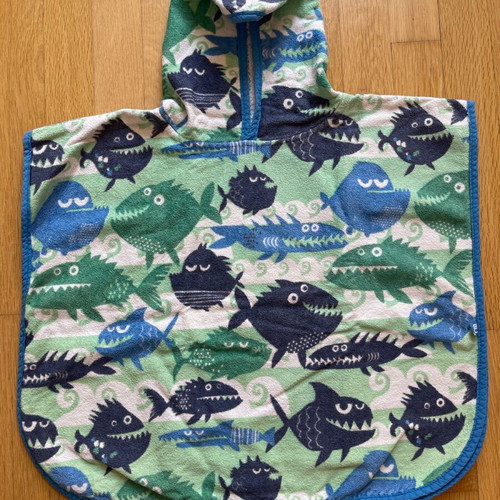 Poncho fish pattern used, 2 years old, mothercare