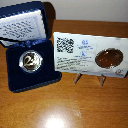 2 ευρώ 2025 Λασκαρίνα Μπουμπουλίνα proof και coincard πακέτο 2 καινούργια