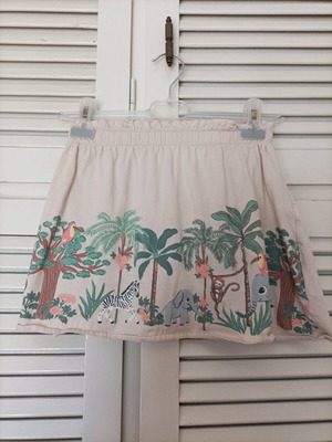 H&M children's skirt used, 4-6 years, beige with multicolor print