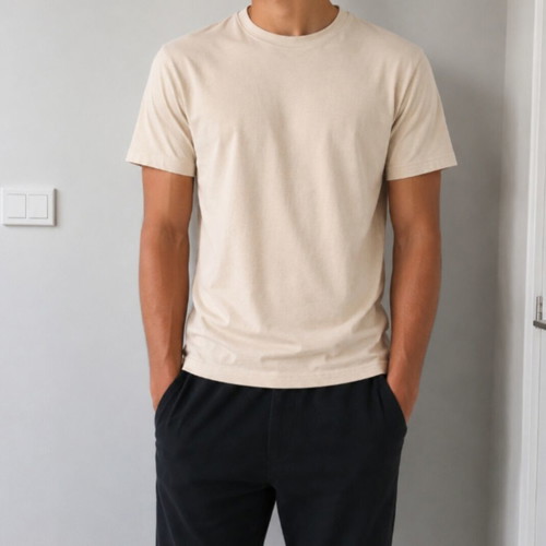 T-shirt new, beige, size M, back design