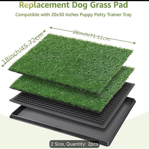 Replacement dog grass pad artificial training mat, new, 2 pieces