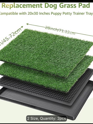 Replacement dog grass pad artificial training mat, new, 2 pieces