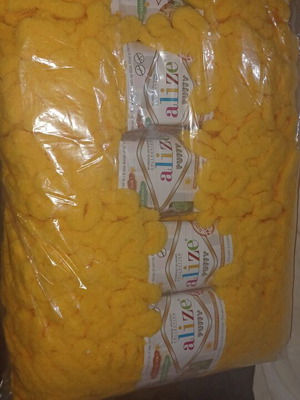 Alize Puffy yarn set new, red, yellow, bordeaux