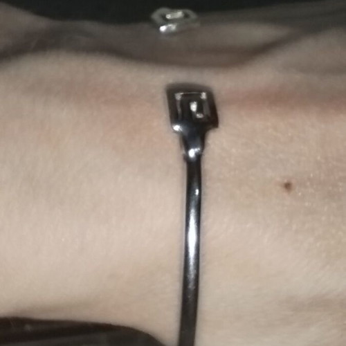 Handmade silver bracelet with meander 925, like new, adjustable size