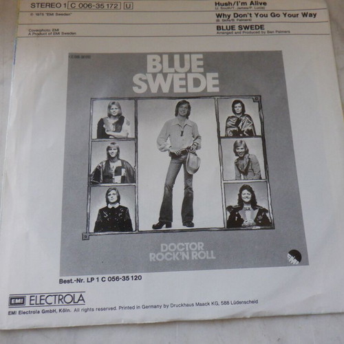 Blue Suede Hush/I'm Alive rare 45rpm vinyl used, German pressing