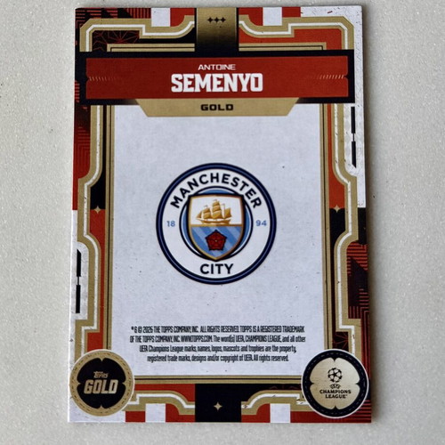 Topps Gold UCC Antoine Semenyo numbered /25 card