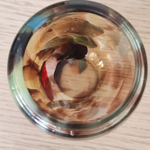 Αντίκα χειροποίητο διακοσμητικό βάζο jar από φυσητό γυαλί σαν καινούργιο