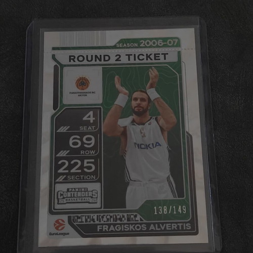 Fragiskos Alvertis Round 2 Ticket Panini Contenders EuroLeague 2025-26 like new