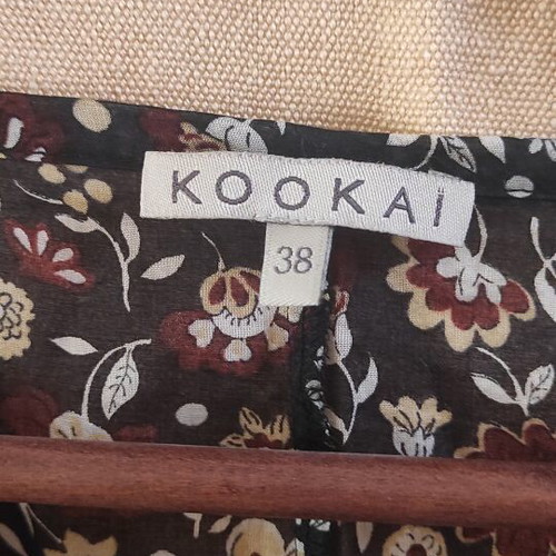 Kookai multicolor blouse relaxed fit with puff sleeve and bow, like new