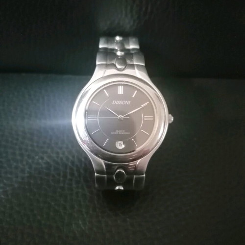 Dissoni men's wristwatch like new, black and silver