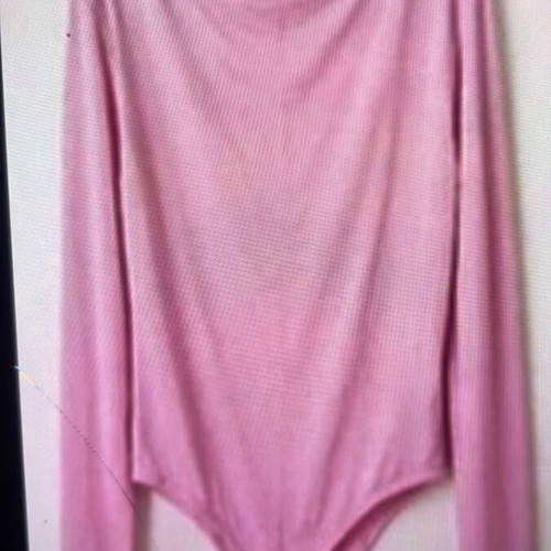 Shein long-sleeve bodysuits, black and pink, size S