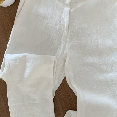 Philosophy linen-style straight pants, ecru, size L