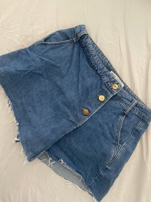 Zara denim maxi skirt with slit used, blue wash, size S