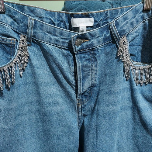 Denim H&M in blue, straight wide fit, size 46, like new