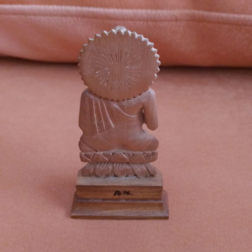 Vintage wooden Buddha figurine like new, small handmade decor