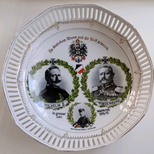 Collectible porcelain decorative plate Germany WWI like new