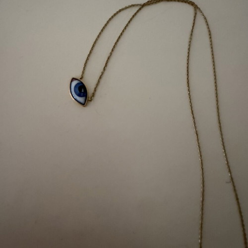 Lito gold 14k necklace with double eye, like new